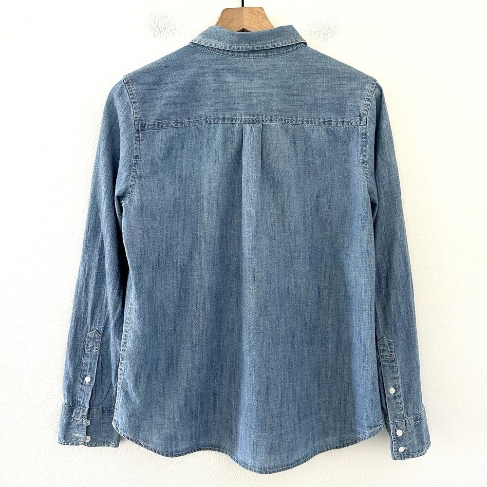 1901 100% Cotton Denim Long Sleeve Button Down Shirt Size M Butter mom Coastal - Picture 5 of 8